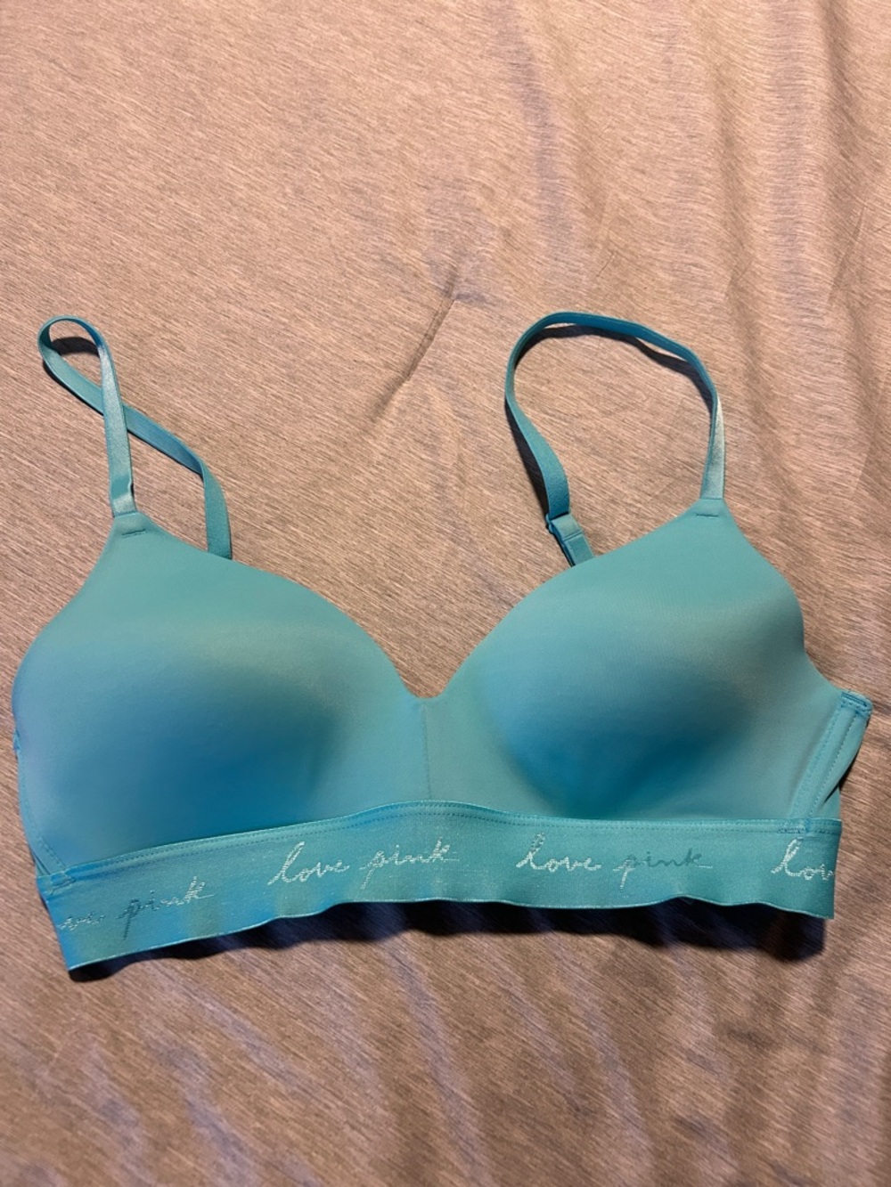 PINK Victoria's Secret Aqua Seamless Light Blue T-Shirt Bra